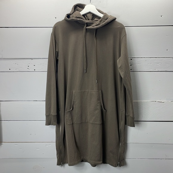 Garnet Hill Trainer Hooded Dress in Taupe Size Small - Picture 1 of 5